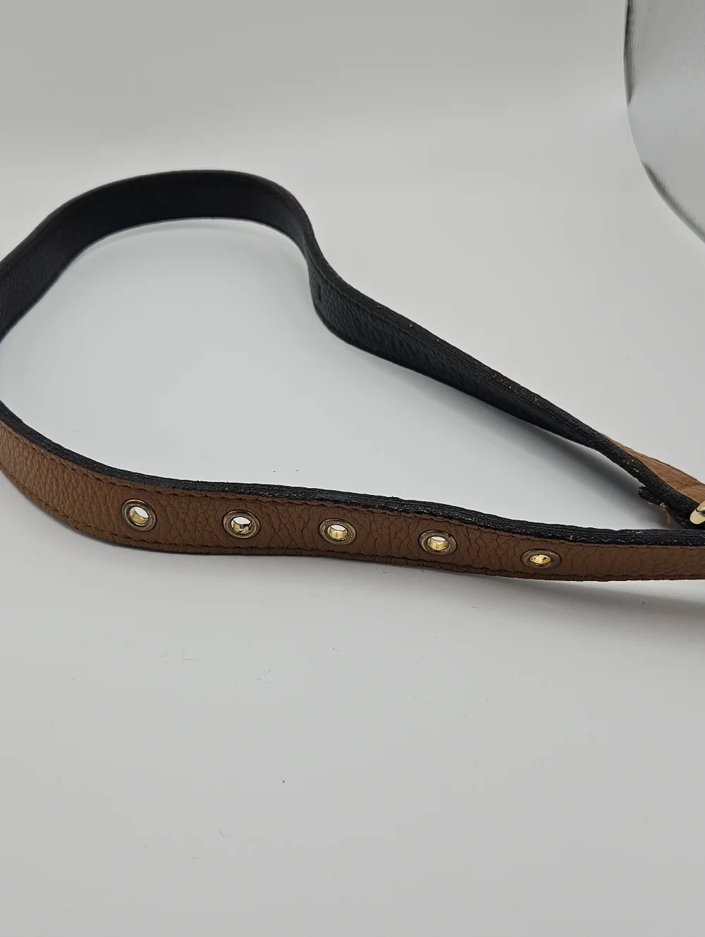 Kimberly Taylor Cami belt brown leather gold tone hardware